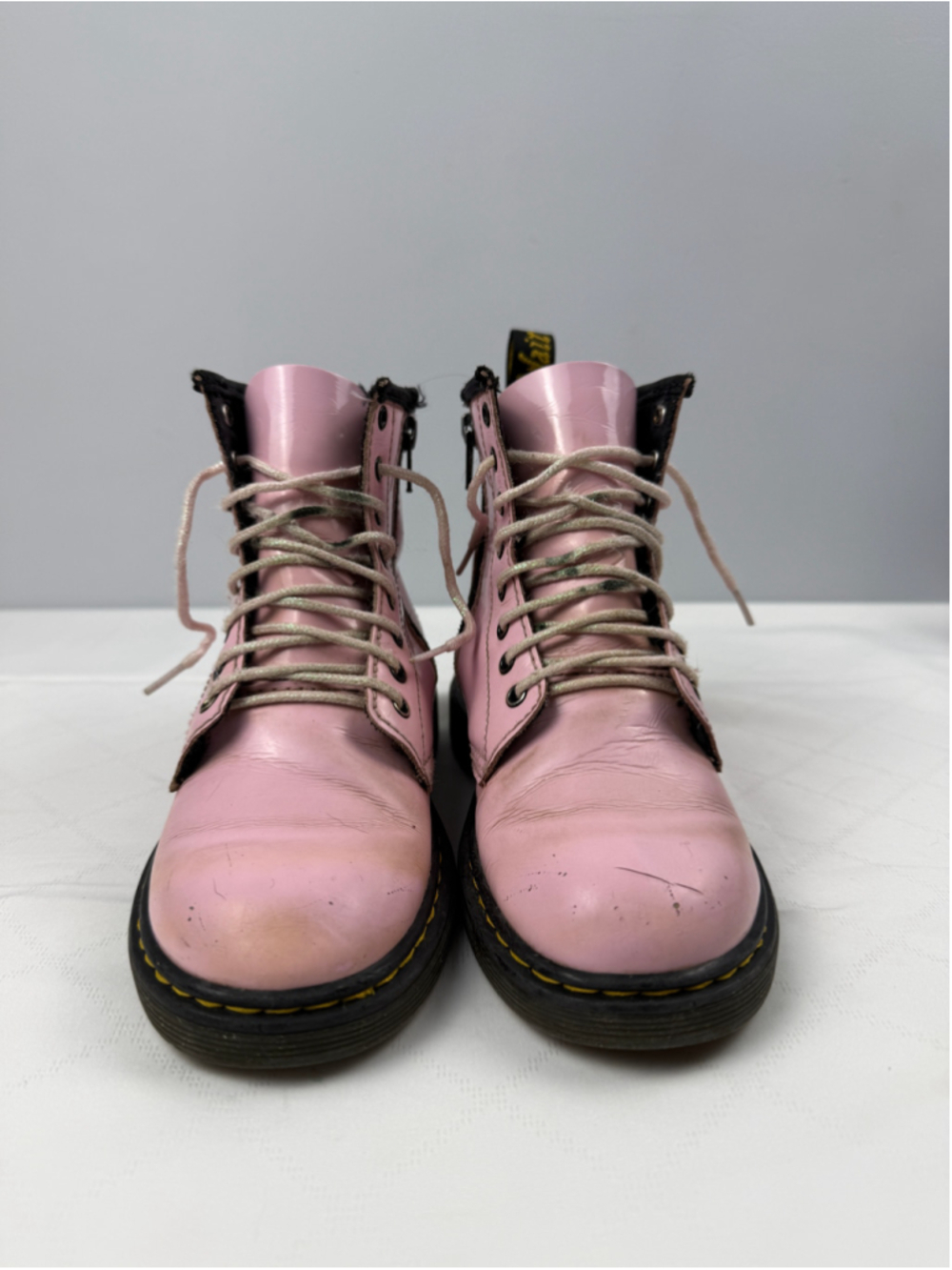 Girls Dr. Martens Pink Patent Leather 1460 Boots Size 1